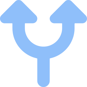 Triangle Arrow Split Up 1 Icon from Core Flat Set