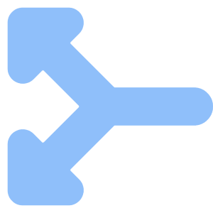 Triangle Arrow Split Vertical Left 2 Icon from Core Flat Set