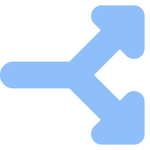 Triangle Arrow Split Vertical Right 2 Icon from Core Flat Set