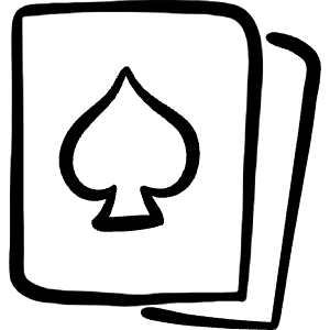 Card Game Card Spade Icon from Freehand Line - Free Set