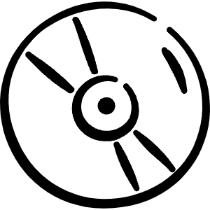 Cd Disc Icon from Freehand Line - Free Set