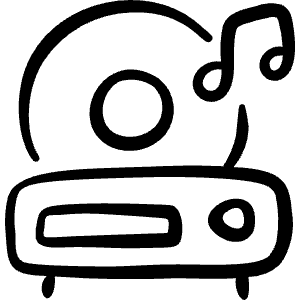 Cd Player Disc Icon from Freehand Line - Free Set