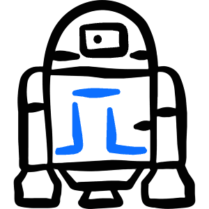 Famous Character Starwars R2d2 Icon from Freehand Duotone - Free Set