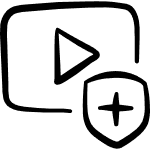 Media Protection Shield Icon from Freehand Line - Free Set