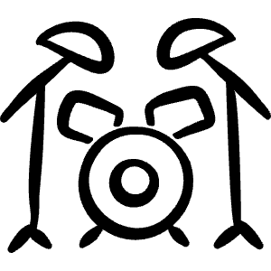 Modern Music Drums Icon from Freehand Line - Free Set
