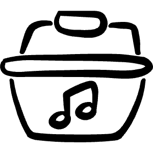 Music Basket Icon from Freehand Line - Free Set