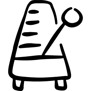 Music Metronom Icon from Freehand Line - Free Set