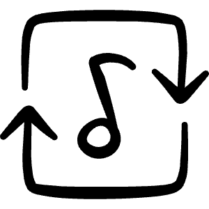 Playlist Square Sync Icon from Freehand Line - Free Set