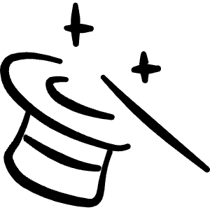 Show Hat Magician Icon from Freehand Line - Free Set