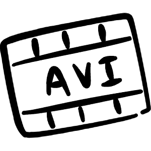 Vide Document Avi Icon from Freehand Line - Free Set