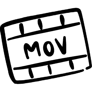 Vide Document Mov Icon from Freehand Line - Free Set