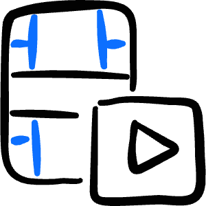 Video Edit Play Icon from Freehand Duotone - Free Set