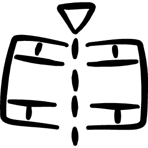 Video Edit Split Icon from Freehand Line - Free Set