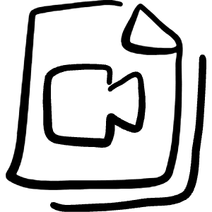 Video File Camera Icon from Freehand Line - Free Set