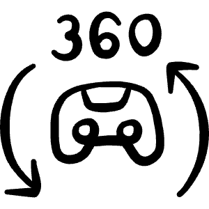Video Game 360 Vr Icon from Freehand Line - Free Set