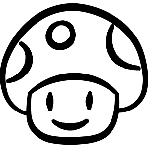 Video Game Mario Mushroom 1 Icon from Freehand Line - Free Set