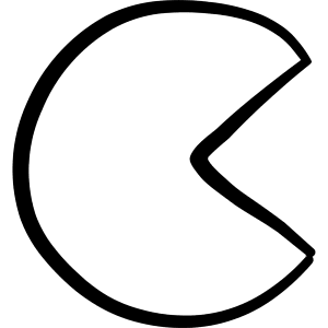 Video Game Pacman Icon from Freehand Line - Free Set