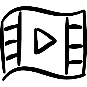 Video Player Movie Icon from Freehand Line - Free Set