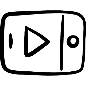 Video Player Smartphone Horizontal Icon from Freehand Line - Free Set
