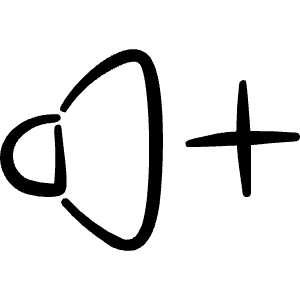 Volume Control Up 1 Icon from Freehand Line - Free Set