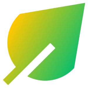 Leaf Icon from Sharp Gradient- Free Set