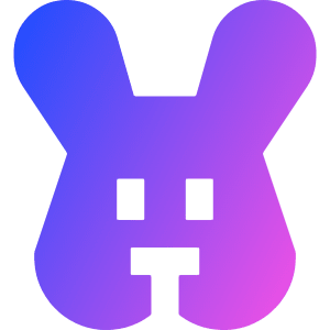 Rabbit Icon from Sharp Gradient- Free Set