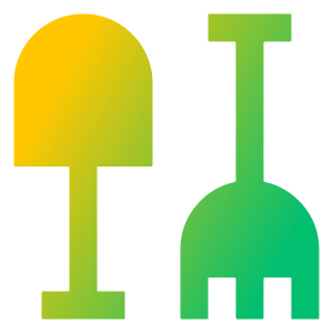 Shovel Rake Icon from Sharp Gradient- Free Set