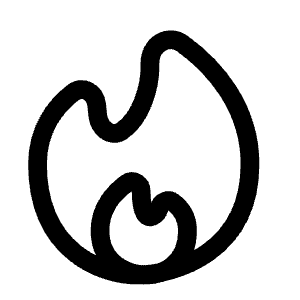 Fire Icon from Solar Linear Set