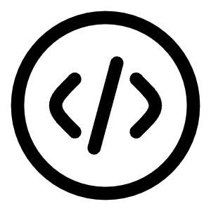 Code Circle Icon from Solar Linear Set