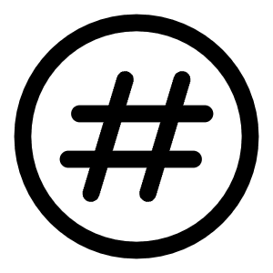 Hashtag Circle Icon from Solar Linear Set