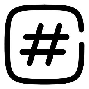 Hashtag Square Icon from Solar Broken Set