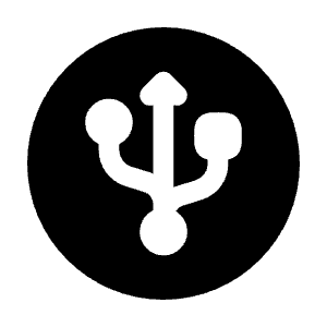USB Circle Icon from Solar Bold Set