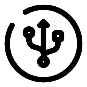 USB Circle Icon from Solar Broken Set