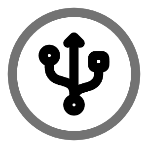 USB Circle Icon from Solar Line Duotone Set