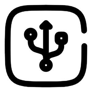 USB Square Icon from Solar Broken Set