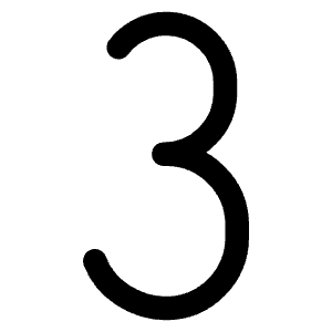 3 Number Icon from Typeface - Free Set