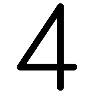 4 Number Icon from Typeface - Free Set