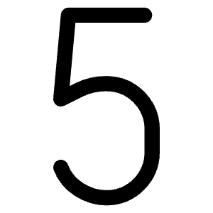 5 Number Icon from Typeface - Free Set