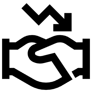 Arrow Downward Handshake Icon from Atlas Line Set