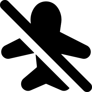 Airplane Disabled Icon from Core Solid - Free Set
