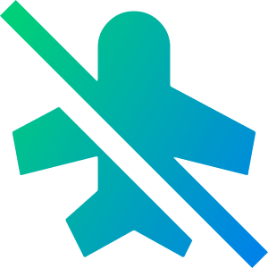 Airplane Disabled Icon from Sharp Gradient- Free Set