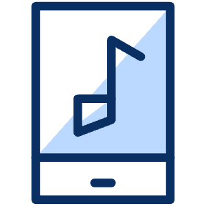 Mobile Phone Song Music Note Icon from Cyber Duotone - Free Set