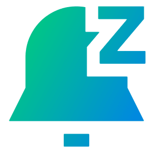 Notification Alarm Snooze Icon from Sharp Gradient- Free Set