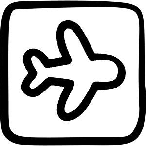Airplane Mode Rectangle Icon from Freehand Line - Free Set