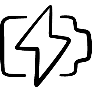 Charging Battery Flash Connected Icon from Freehand Line - Free Set