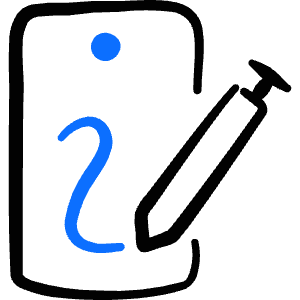 Mobile Phone Write Icon from Freehand Duotone - Free Set