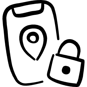 Mobilephone Action Location Lock Icon from Freehand Line - Free Set
