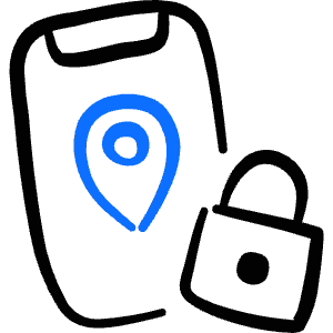 Mobilephone Action Location Lock Icon from Freehand Duotone - Free Set