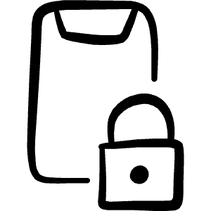 Mobilephone Action Lock Icon from Freehand Line - Free Set