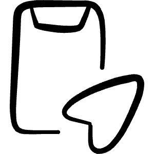 Mobilephone Action Navigation Map Icon from Freehand Line - Free Set